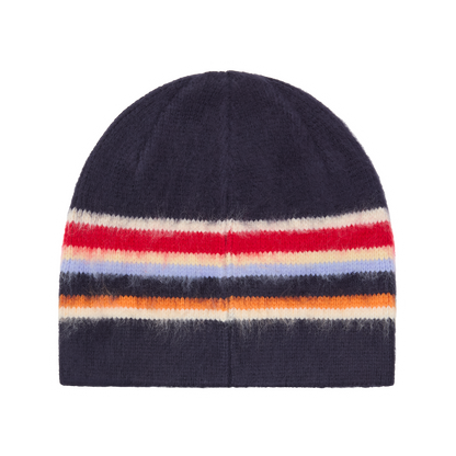 MULTI STRIPE KNIT BEANIE [NAVY]