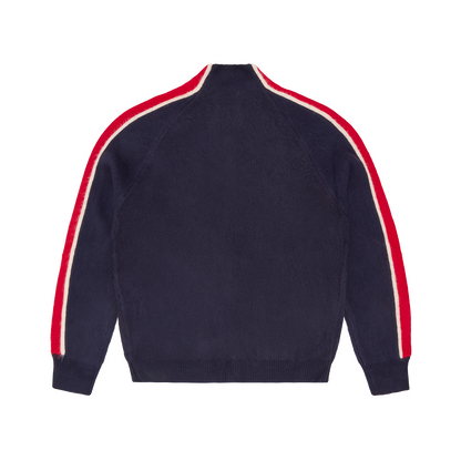 MULTI STRIPE KNIT ZIP UP [NAVY]