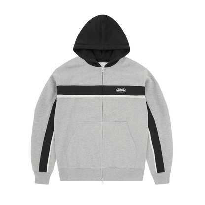 RIBBED SPORTEIZ ZIP HOODIE [HEATHER GREY]
