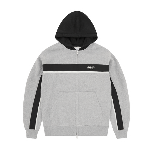 RIBBED SPORTEIZ ZIP HOODIE [HEATHER GREY]