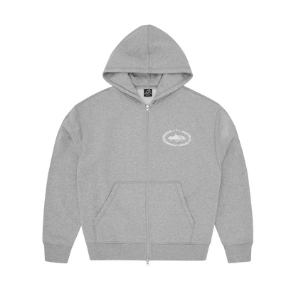 SUPERIOR ROYALE ZIP HOODIE [HEATHER GREY]