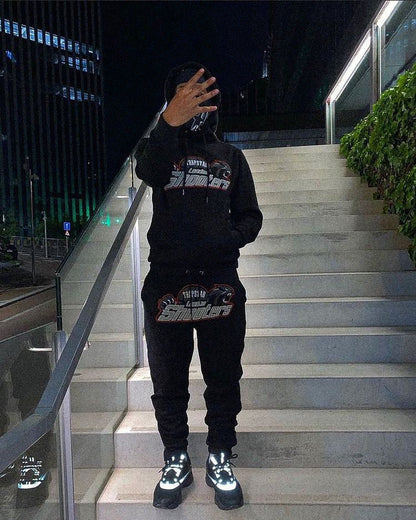 London Shooters Black Red Pants