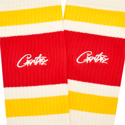 RETRO SOCKS [RED & YELLOW]