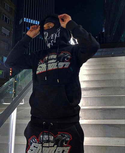 London Shooters Black Red Pants