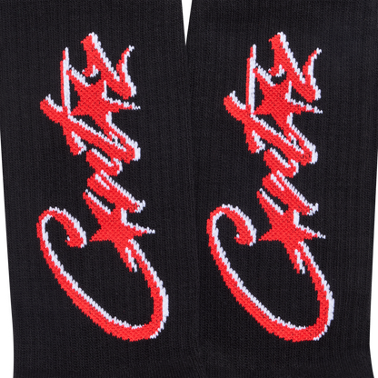 ALLSTARZ SOCKS [BLACK & RED]
