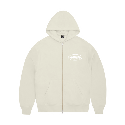 ISLAND PUFF PRINT ZIP HOODIE [OFF WHITE]