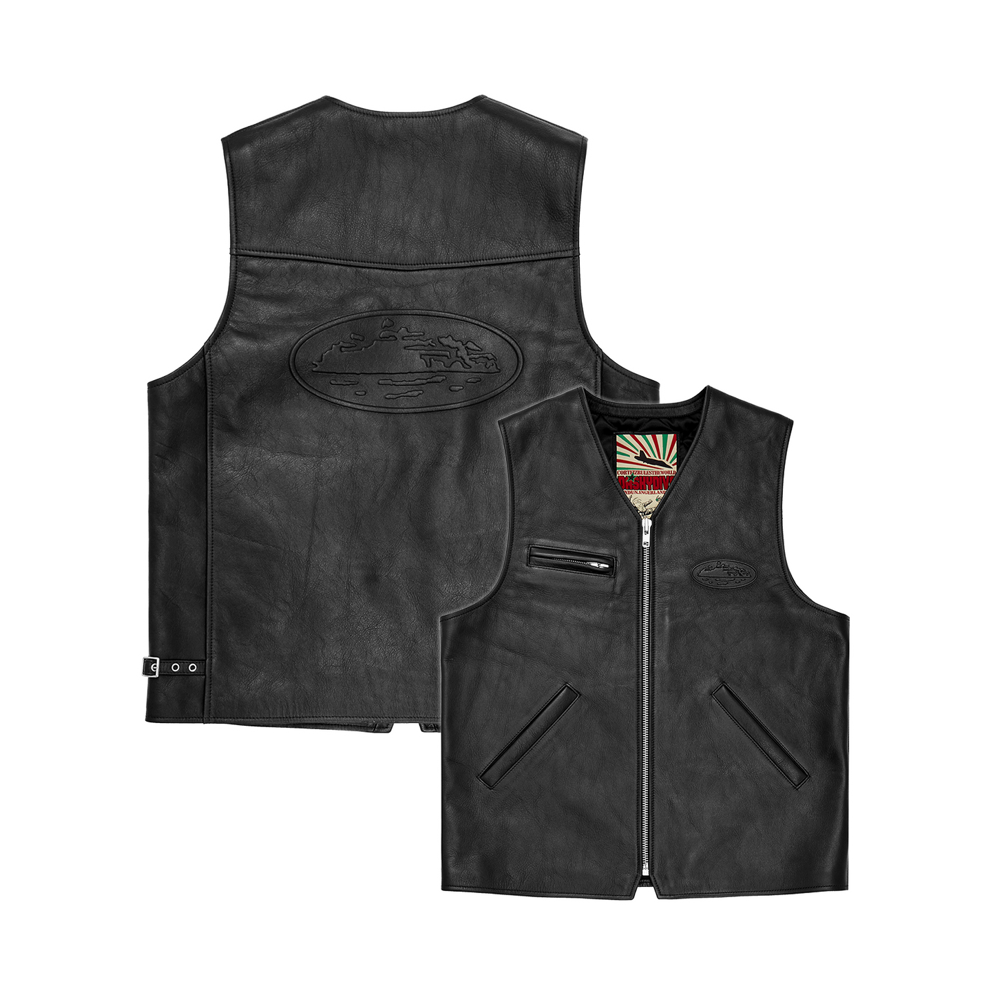 SKYDIVE LEATHER VEST [BLACK]
