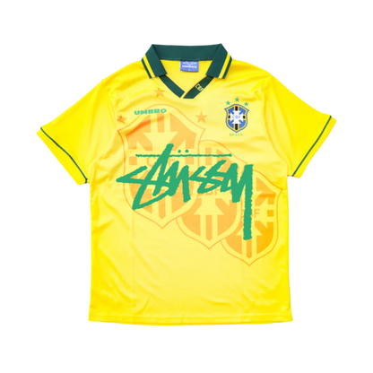 STÜSSY x “BRASIL” RETRO JERSEY - YELLOW GREEN