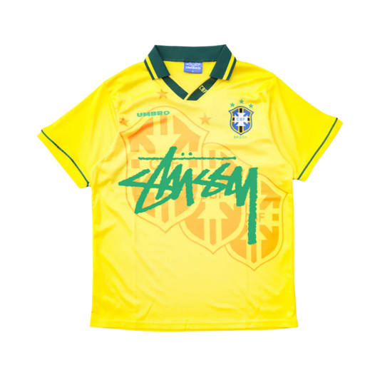 STÜSSY x “BRASIL” RETRO JERSEY - YELLOW GREEN